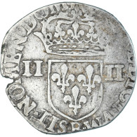 Monnaie, France, Henri III, 1/4 Ecu, Date Incertaine, Rouen, TB+, Argent - 1574-1589 Heinrich III.