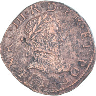 Monnaie, France, Henri III, Double Tournois, 1586, Poitiers, TTB, Cuivre - 1574-1589 Henry III