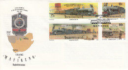 FDC BOPHUTHATSWANA 265-268,trains - Bofutatsuana