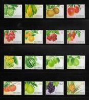 Complete Series Taiwan 2016-2017 Fruit Stamps (I-IV) Papaya Banana Orange Grape Tomato Pineapple Post - Collezioni & Lotti