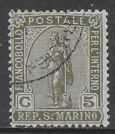 San Marino 1922 Statua Della Libertà C5 Sa N.83 US - Gebruikt