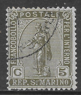 San Marino 1922 Statua Della Libertà C5 Sa N.83 US - Usados