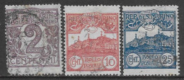 San Marino 1903 Cifra O Veduta 3val Sa N.34,36,38 US - Oblitérés