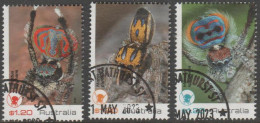 AUSTRALIA - USED - 2023 $3.60  Peacock Spiders Set Of Three - Oblitérés