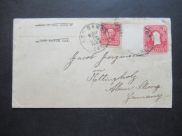 USA 1905 Ganzsachen Umschlag Mit ZuF Stempel Los Banos Cal. Nach Kettingholz Ank. Stempel Tandslet (Alser) - Storia Postale