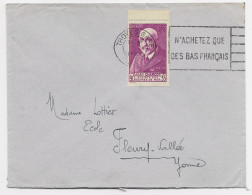FRANCE CHARCOT 90C ROSE SEUL LETTRE COVER MEC TROYES GARE 1939 AU TARIF - ...-1955 Prephilately