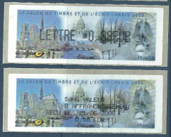 Vignette D'affranchissement - LISA - Paris - Notre Dame - Sacré Coeur - Place Saint Michel - Avec Reçu - 1999-2009 Illustrated Franking Labels