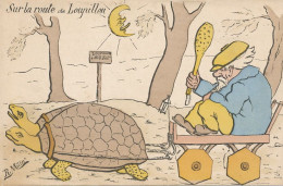 Tortoise Team Satirical Armand Fallières French President Back To Loupillon  Tortue Signed R. Millet - Schildpadden