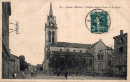 J1406 - ANSE - D69 - L'Église Saint Pierre Et La Place - Anse