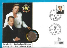 BELGIQUE / Enveloppe 1994 Timbrée Numérotée 958 Roi ALBERT II & PAOLA Avec Monnaie 20Fr Belge / Tirage Limité 7000ex - Numisletters