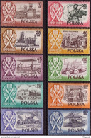 1954, Poland, Mi 889 - 96,10 Years Of The Polish People's Republic, Ironworks, Tractor, Soldier, Tank, Port, Mount MNH** - Usines & Industries