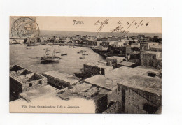 !!! 1C TYPE BLANC SUR CPA DE TYRUS  POUR PARIS, CACHET DE JAFFA - PALESTINE DE 1906 - Storia Postale