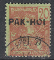 Pakhoi N° 23 O Partie De Série Timbres Surchargés : 20 C. Brique Sur Vert Oblitéré, TB - Oblitérés