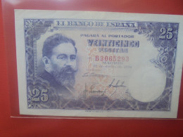 ESPAGNE 25 PESETAS 1954 Circuler (B.29) - 25 Pesetas