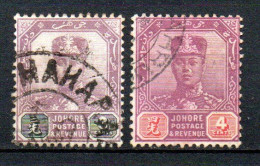 Col33 Colonie Britannique Malaisie Johore 1904  N° 45 & 46 Oblitéré Cote 2015 : 4,00€ - Johore