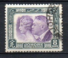 Col33 Colonie Britannique Malaisie Johore 1935  N° 105 Oblitéré Cote 2015 : 4,00€ - Johore