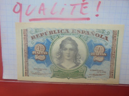 ESPAGNE 2 PESETA 1938 Peu Circuler Belle Qualité (B.29) - 1-2 Pesetas