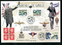 Adhésifs  20g - Avec Tête Bêche - Enveloppe De Gaulle Et Sir Winston Churchill ( Tirage 60 Exemplaires ) - Réf J 8 - De Gaulle (General)