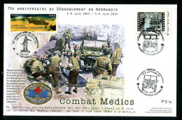 Adhésifs 20g - Enveloppe Débarquement En Normandie - Tirage Numéroté ( 35 Exemplaires ) - Réf J 10 - Militaria