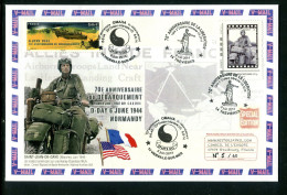 Adhésifs  20g  - Enveloppe Débarquement En Normandie - Tirage Numéroté  ( 60 Exemplaires )  - Réf J 12 - Covers & Documents