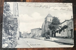 CPA MAUZE 79 L'Eglise Et La Mairie - Mauze Sur Le Mignon