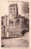 95 - AUVERS SUR OISE - S18240 - Le Clocher De L'Eglise Et La Statue De Charles François Daubigny - Auvers Sur Oise