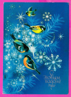 296644 / Russia 1984 - 4 K. - New Year Painter Zaporizhia, Ukraine Natalʹya Korobova - Bird Sparrows Stationery Card  - Climbing Birds