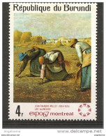 BURUNDI - 1967 JEAN-FRANCOIS MILLET Spigolatrici (musée D'Orsay, Parigi) Nuovo** MNH - Agriculture