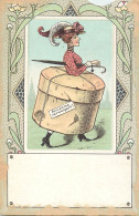 AK Annahme Verweigert Woman Caricature Fashion Humour Old Card - Bandes Dessinées