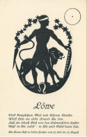 Sternzeichen Löwe, Scherenschnittkarte Astrologischer Verlag Wilhelm Becker Berlin-Steglitz, Nicht Gelaufen - Silhouettes