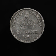 France, Napoléon III, 20 Centimes, 1867, A - Paris, Argent (Silver), TB (F), KM# 808.1, F.150/1, Gad.309 - 20 Centimes