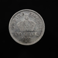 France, Napoléon III, 20 Centimes, 1867, BB - Strasbourg, Argent (Silver), TB+ (VF), KM# 808.2, F.150/2, Gad.309 - 20 Centimes