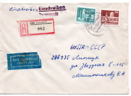 66865 - DDR - 1988 - 70Pfg Kl Bauten MiF A R-LpBf ILMENAU -> LIPETSK (UdSSR) - Storia Postale