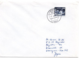 66868 - DDR - 1990 - 80Pfg Kl Bauten EF A Bf LUEBBEN -> Japan - Briefe U. Dokumente
