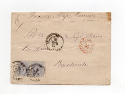 !!! ESPAGNE, LETTRE DE 1880 POUR LA FRANCE, MARQUE D'ENTREE EN ROUGE - Storia Postale