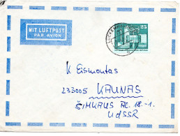 66873 - DDR - 1981 - 25Pfg Gr Bauten EF A LpBf LUCKENWALDE -> KAUNAS (UdSSR) - Lettres & Documents