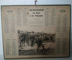 Somme / 80 / Calendrier / Almanach Des Postes Et Des Télégraphes / 1916 / Edit: Oberthur – Rennes - Groot Formaat: 1901-20