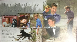 Cayman Islands 2000 Prince William 18th Birthday Minisheet MNH - Cayman Islands