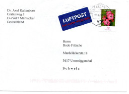 66877 - Bund - 2009 - 70c Blumen EF A LpBf BRIEFZENTRUM 75 -> Schweiz - Storia Postale