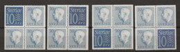 1957 MNH Sweden Booklet Panes Mi 427 - H-blatt 5-8 - Unused Stamps