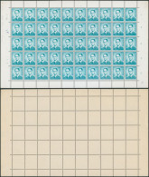 Baudouin à Lunettes - N°1371P3** (MNH, Phospho) En Petite Feuille De 50 Timbres. Chiffre Comptable Et N° De Planche 4 - 1951-1960