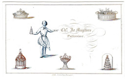 Carte Porcelaine, Porseleinkaart, Chs De Muyttere, Patissier, Bruges, Dim:92 X56mm - Porseleinkaarten