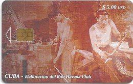 Cuba - Etecsa (Chip) - Elaboracion Del Ron Havana Club 3-10 - Taller De Toneleria, 07.2004, 5$, 10.000ex, Used - Cuba