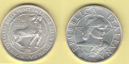 ITALIA 10000 Lire 1996 50° Repubblica 10 Mila 10.000 Lire Commemorative Argento Silver Italie Italy - Gedenkmünzen