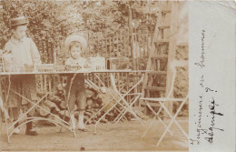 28-NOGENT-LE-ROTROU- CARTE-PHOTO- ENFANTS JOUENT AU PETIT TRAIN - Nogent Le Rotrou