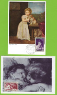 Enfant, Oeuvres De Titien Et Rubens, Sarre Carte-maximum 323 + 324 + 325 - Cartoline Maximum