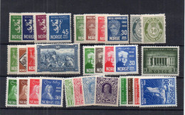 !!! NORVEGE, LOT DE TIMBRES DES ANNEES 1935-1945 NEUFS ** - Nuovi