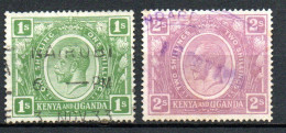 Col33 Colonie Britannique Kenya Ouganda 1922 N° 10 & 11 Oblitéré Cote : 15,00€ - Kenya & Oeganda