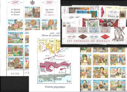 Monaco Année Complète 1997 , 61 Timbres**/ Neufs Sans Charnière. Cote 163€. - Volledige Jaargang