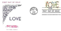 United States & FDC LOVE, Boston 1982 (100159) - 1981-1990